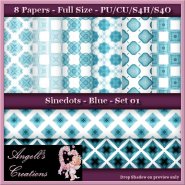 Blue Sinedots Paper Pack - FS - Set 01