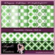 Green Sinedots Paper Pack - FS - Set 01