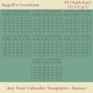Any Year Calendar Templates (Square)