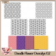 Doodle Flower Overlays 02 - CU
