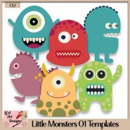 Little Monsters 01 - Layered Templates - CU