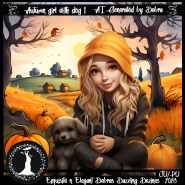 Autumn girl with dog 1