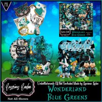 Wonderland Blue Greens Embellishments