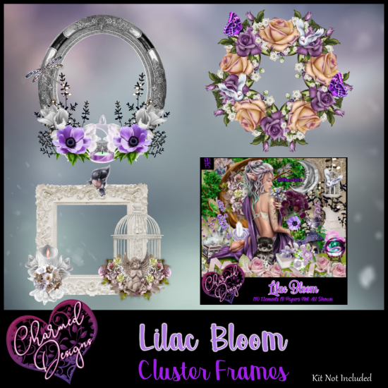 Lilac Bloom Cluster Frames Set - Click Image to Close