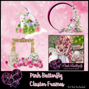 Pink Butterfly Cluster Frames 2