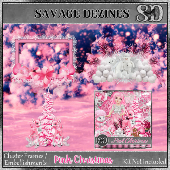 Pink Christmas Clusters - Click Image to Close