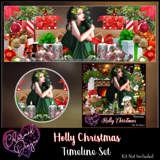 Holly Christmas Timeline Set - Click Image to Close