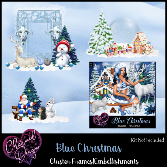 Blue Christmas Clusters 2 - Click Image to Close