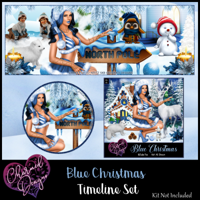 Blue Christmas Timeline Set