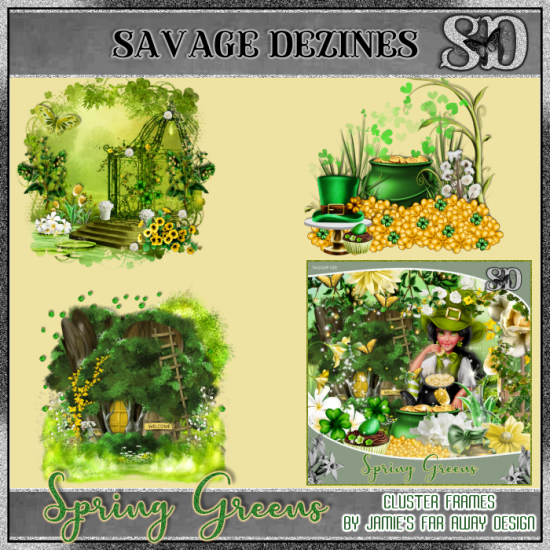 Spring Greens Clusters - Click Image to Close