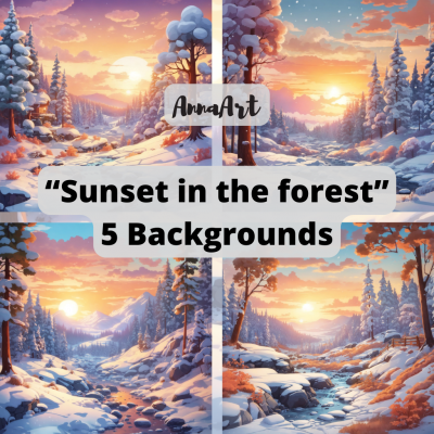 Sunset in the forest