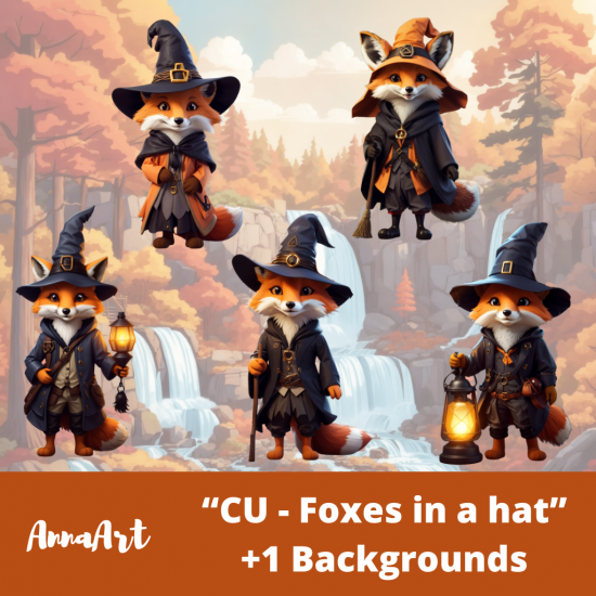 CU - Foxes in a hat - Click Image to Close