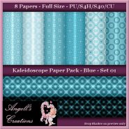 Blue Kaleidoscope Paper Pack FS - Set 01