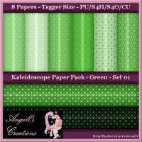 Green Kaleidoscope Paper Pack TS - Set 01