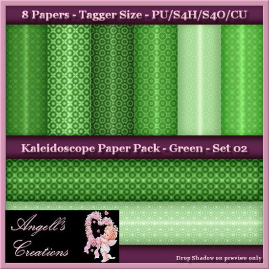 Green Kaleidoscope Paper Pack TS - Set 02 - Click Image to Close