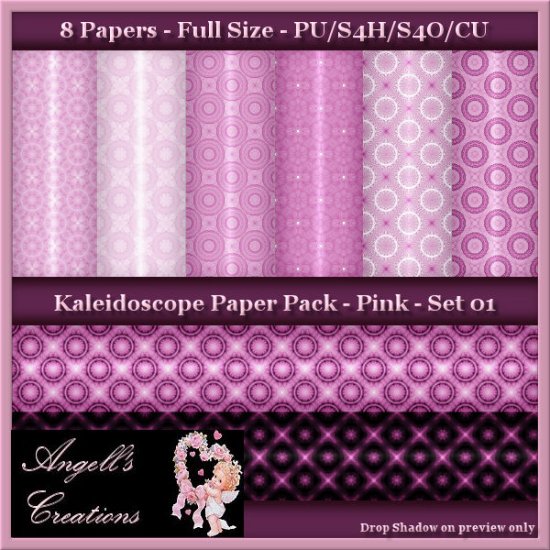 Pink Kaleidoscope Paper Pack FS - Set 01 - Click Image to Close