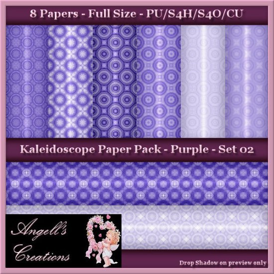 Purple Kaleidoscope Paper Pack FS - Set 02 - Click Image to Close