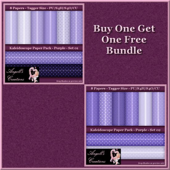 Purple Kaleidoscope Paper Pack Bundle - FS - Click Image to Close