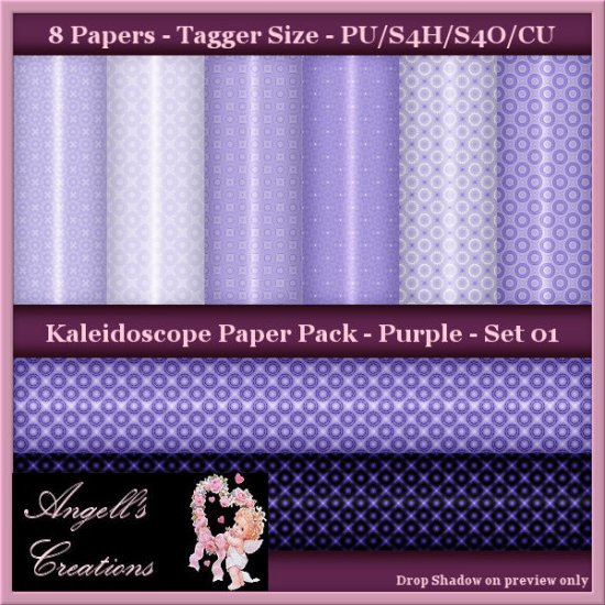 Purple Kaleidoscope Paper Pack TS - Set 01 - Click Image to Close