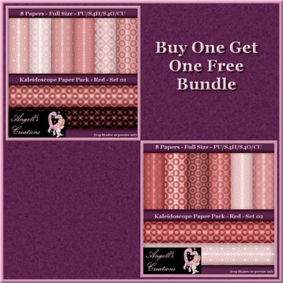 Red Kaleidoscope Paper Pack Bundle - FS - Click Image to Close