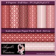 Red Kaleidoscope Paper Pack FS - Set 02