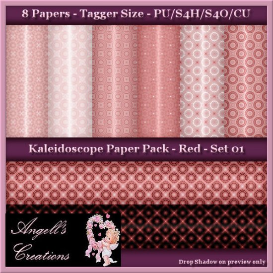 Red Kaleidoscope Paper Pack TS - Set 01 - Click Image to Close