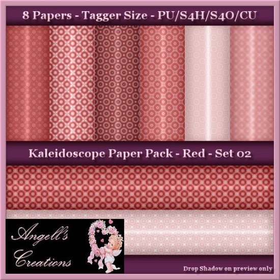 Red Kaleidoscope Paper Pack TS - Set 02 - Click Image to Close