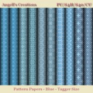 Blue Pattern Paper Pack - Tagger Size