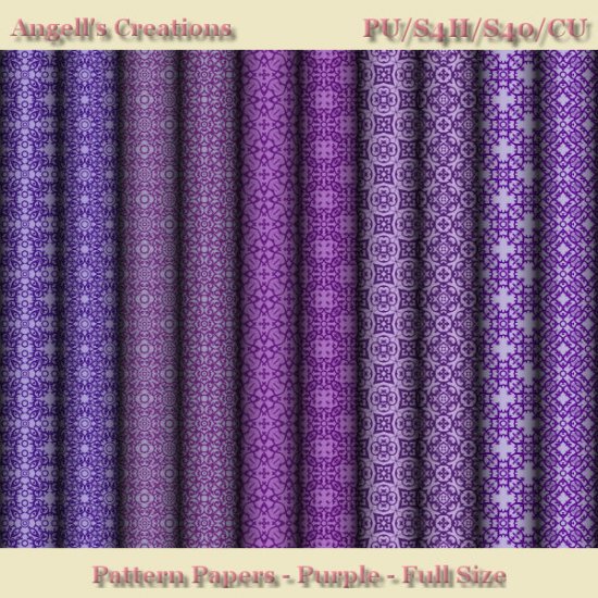 Purple Pattern Paper Pack - Full Size - Click Image to Close