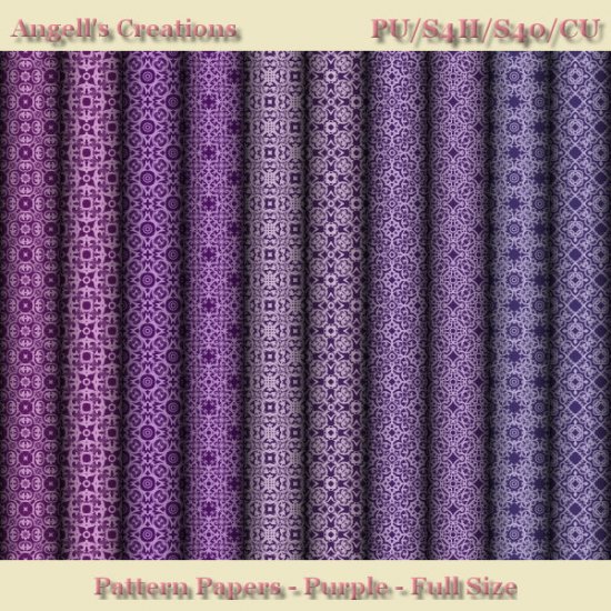 Purple Pattern Paper Pack - Full Size - Click Image to Close