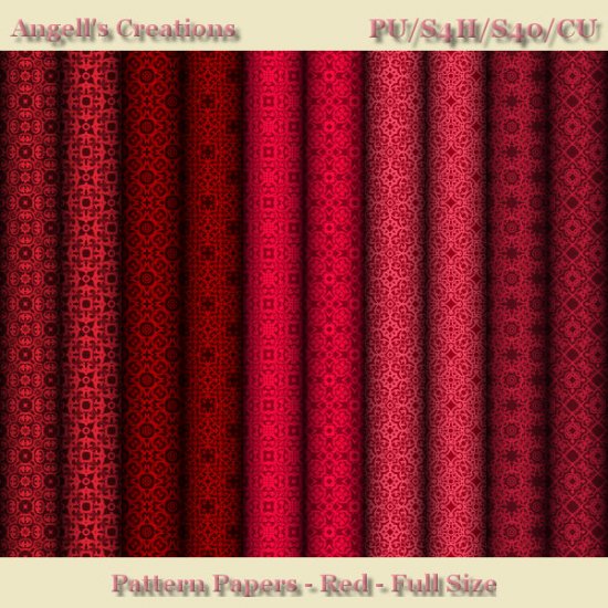 Red Pattern Paper Pack - Full Size - Click Image to Close