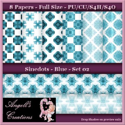 Blue Sinedots Paper Pack - FS - Set 02