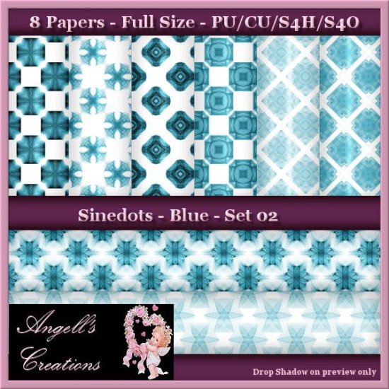 Blue Sinedots Paper Pack - FS - Set 02 - Click Image to Close