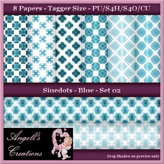 Blue Sinedots Paper Pack - TS - Set 02 - Click Image to Close