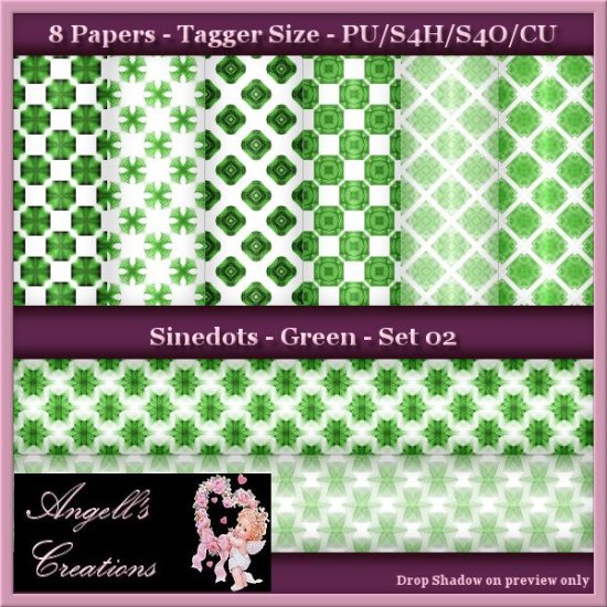 Green Sinedots Paper Pack Bundle - TS - Click Image to Close