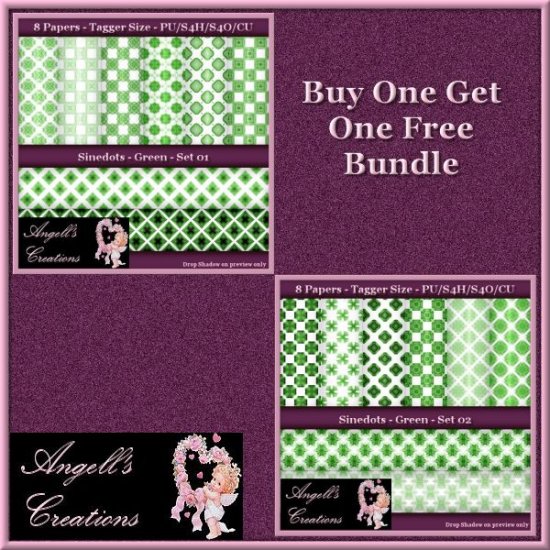 Green Sinedots Paper Pack Bundle - TS - Click Image to Close