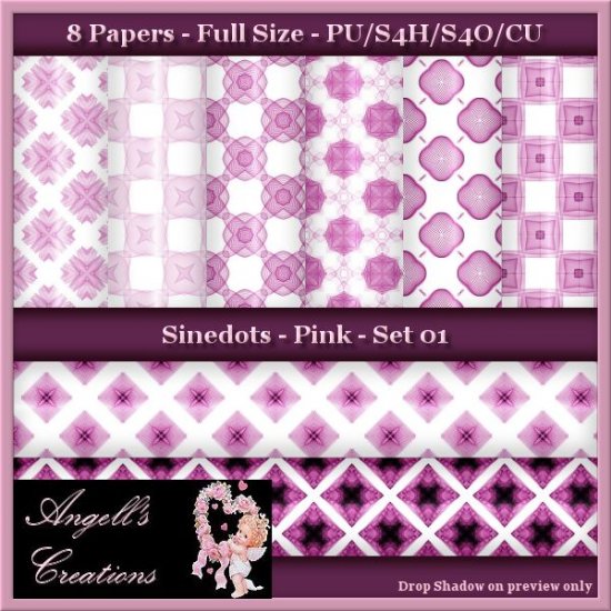 Pink Sinedots Paper Pack - FS - Set 01 - Click Image to Close