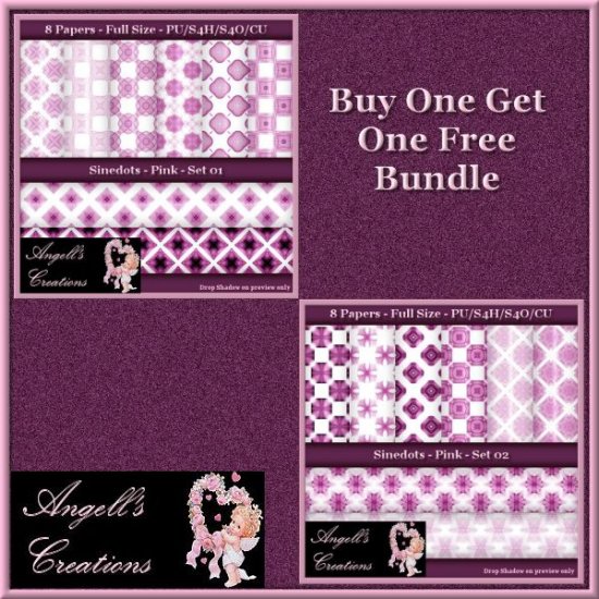 Pink Sinedots Paper Pack Bundle - FS - Click Image to Close