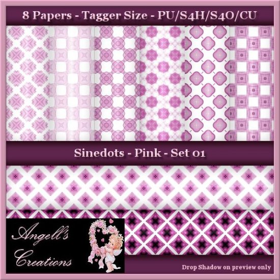 Pink Sinedots Paper Pack - TS - Set 01 - Click Image to Close