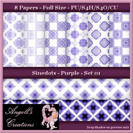 Purple Sinedots Paper Pack - FS - Set 01 - Click Image to Close