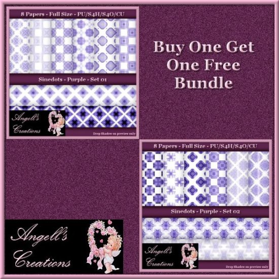Purple Sinedots Paper Pack Bundle - FS - Click Image to Close