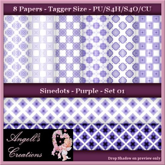 Purple Sinedots Paper Pack - TS - Set 01 - Click Image to Close