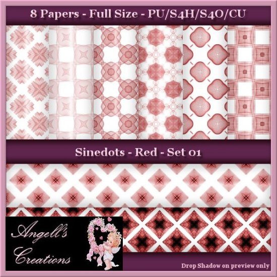 Red Sinedots Paper Pack Bundle - FS - Click Image to Close