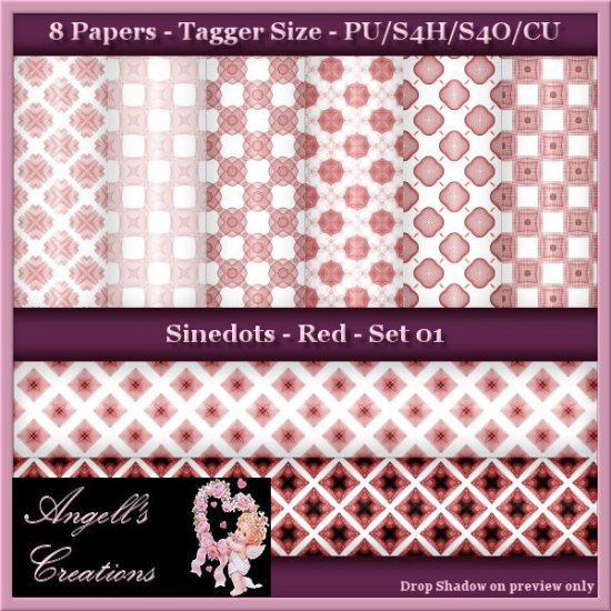 Red Sinedots Paper Pack - TS - Set 01 - Click Image to Close