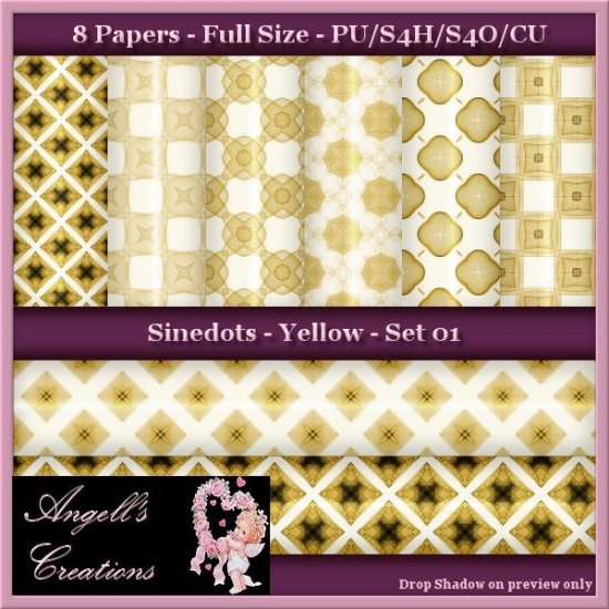 Yellow Sinedots Paper Pack Bundle - FS - Click Image to Close