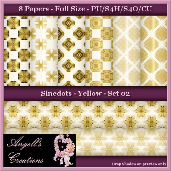 Yellow Sinedots Paper Pack - FS - Set 02 - Click Image to Close