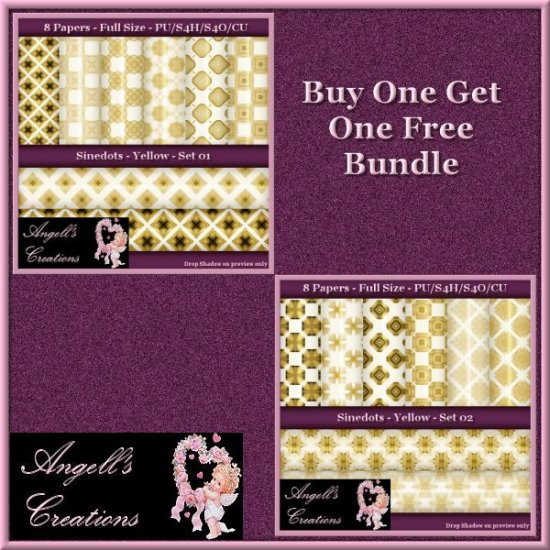 Yellow Sinedots Paper Pack Bundle - FS - Click Image to Close