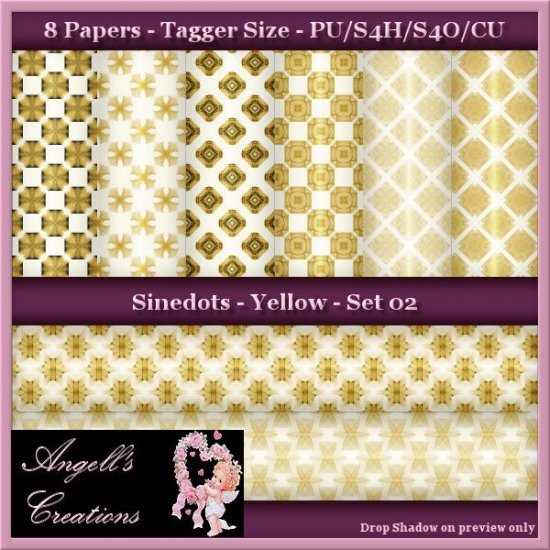 Yellow Sinedots Paper Pack - TS - Set 02 - Click Image to Close