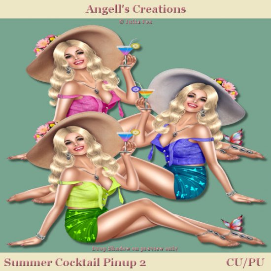 Summer Cocktail Pinup - Set 02 - Click Image to Close