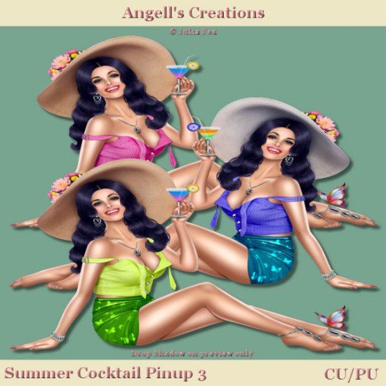 Summer Cocktail Pinup - Set 03 - Click Image to Close